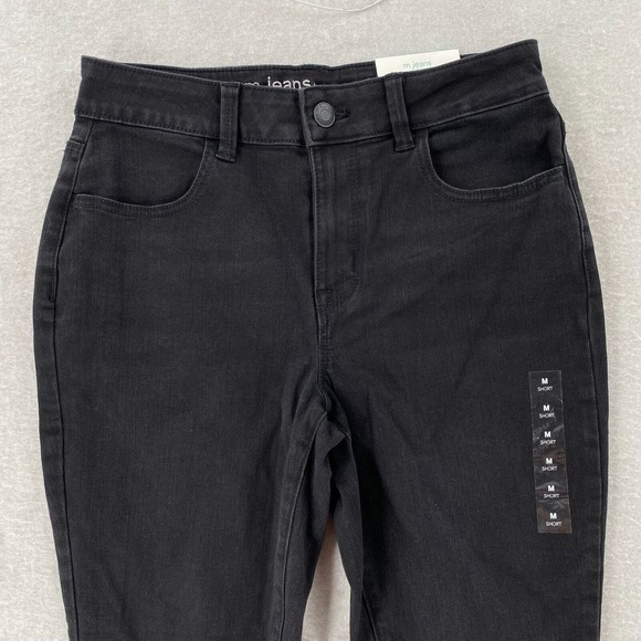 NWT M Jeans by Maurices Jeans Womens MEDIUM Short‎ High Rise Skinny Black Denim - Picture 3 of 14